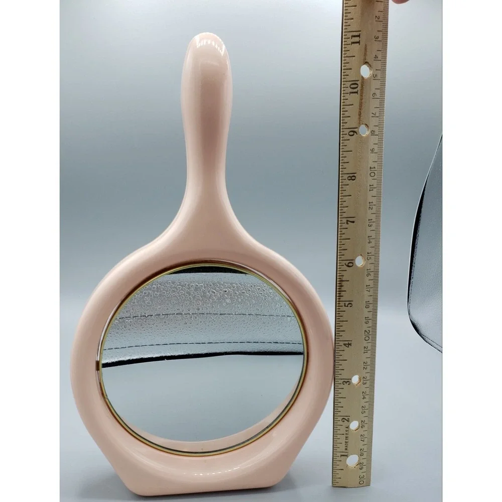 Vintage 1980s Pink Double Sided‎ Mirror Regular and Magnifying